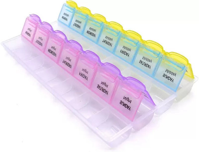 

N-STORE 7 day 28 Days 4 Weeks For 7 Days Pill Plastic Medicine Box Pill Box(Multicolor)