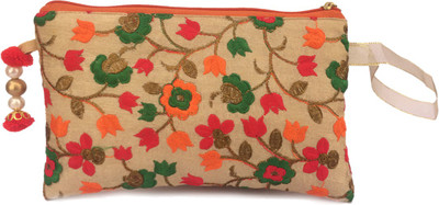 

Shubh Shagun Ethnic Embroidred designer 10x8 inch women girls Pouch(Beige)