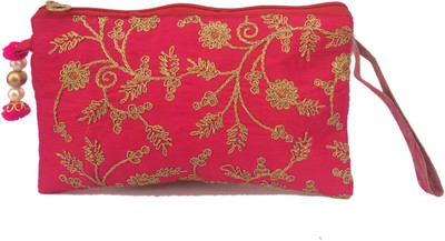 

Shubh Shagun Ethnic Embroidred designer 10x8 inch women girls Pouch(Pink)