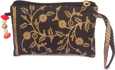 

Shubh Shagun Ethnic Embroidred designer 10x8 inch women girls Pouch(Black)