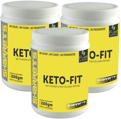 

SHARRETS NUTRITIONS KETO FIT [ Blend of Fish Collagen Peptide and Medium Chain Tryglycerides] Nutrition Drink(Unflavor Flavored)