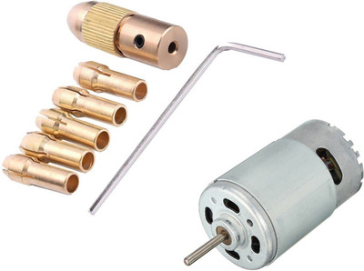 

Inditrust Combo of 7pcs 0.5 - 3mm metal drill chuck collet bits and 1 12V DC motor Rotary Tool(3 mm)