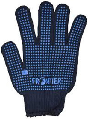 

FRONTIER SAFETY COTTON DOTTED COMFORTABLE HAND GLOVES (M-SIZE) (ROYAL NAVY BLUE) Latex Safety Gloves(2)