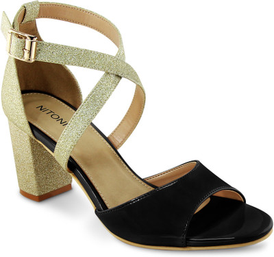 

Nitoni Women Black/Golden Heels