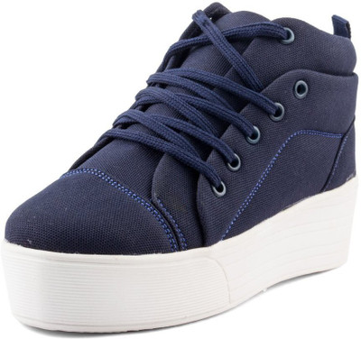 

Tashi Women Girls Canvas Blue Heel Sneakers Casuals For Women(Blue