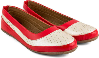 

Tashi Women Red & White Synthetic Leather Belly/ Ballet Flat/ Belly Shoes- 36 Casuals For Women(Red