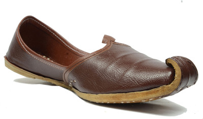 

Yofoxy Rajasthani Rajwari Punjabi Curl Mojaris For Men(Brown