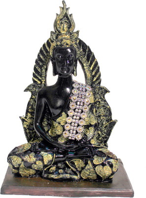 

AGH Buddha Metallic Decorative Showpiece - 26 cm(Polyresin, Black)