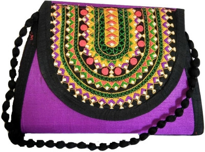 

GiftingTree Girls Casual Purple Cotton Sling Bag