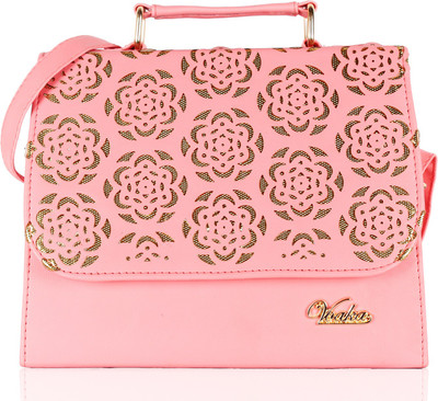 

Voaka Women Casual Pink Leatherette Sling Bag
