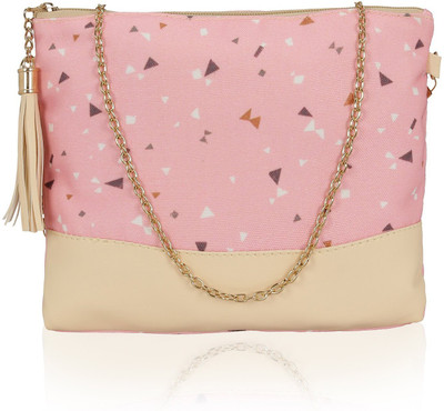 Kleio Women Evening/Party Pink Canvas Sling Bag