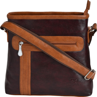 

Tan Ritcher Men & Women Formal Brown PU Sling Bag