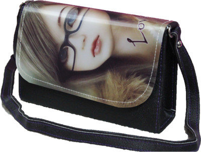 

Tavin kart Women Casual Black PU Sling Bag