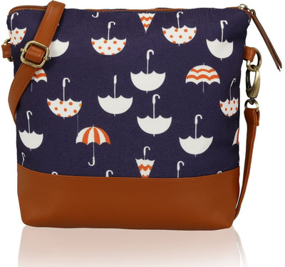 

Kleio Women Casual Blue Canvas Sling Bag
