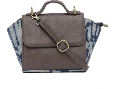 TARUSA Women Casual Brown Leatherette Sling Bag