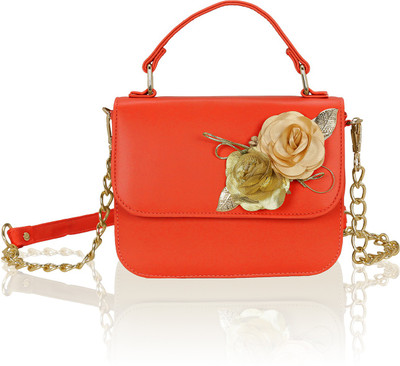 

Kleio Women Evening/Party Red Leatherette Sling Bag