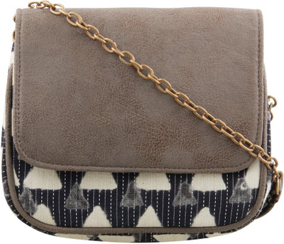 

TARUSA Women Evening/Party Brown Leatherette Sling Bag