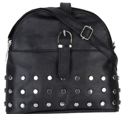 

jolie Women Casual Black PU Sling Bag
