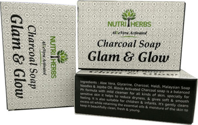 

Nutriherbs Activated Charcoal Soap with Alovera(225 g, Pack of 3)