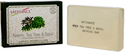 

Satinance Neem, Tea Tree & Basil Aromatherapy Bathing Bar(Transparent Soap) , Sulphate, Parabeen, SLS Free -(100 g)