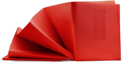 

QUINERGYS ® Techno Red Non Slip Yoga Mat - Longer And Wider Exercise Mats - Thick High Density Padding Red 4 mm Yoga Mat