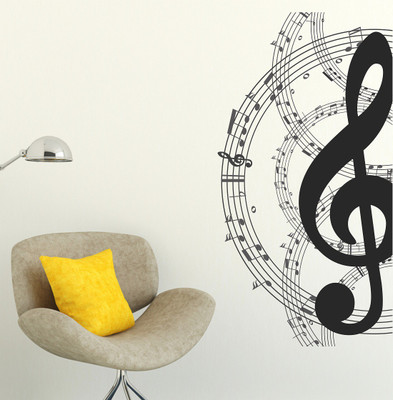 TRIDENT 100 cm Music Removable Sticker(Pack of 1)