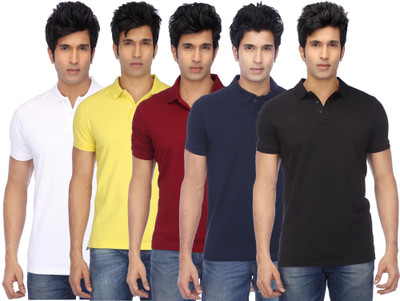 Concepts Solid Men Polo Neck Multicolor T-Shirt