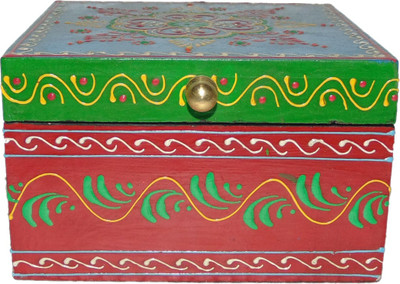 

AKHANIHANDICRAFTS Akhani Handicrafts Multicolor Wooden Hand Painted Decorative Square Box Multi Purpose Vanity Box(Multicolor)