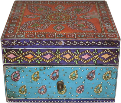 

AKHANIHANDICRAFTS Akhani Handicrafts Multicolor Wooden Hand Painted Jewellery Box Multi Purpose Vanity Box(Multicolor)