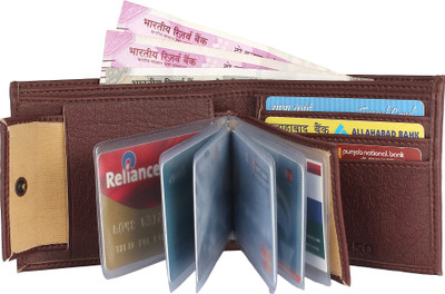 

KEZRO Men Brown Artificial Leather Wallet(8 Card Slots)