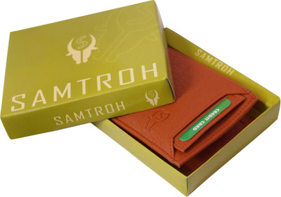

SAMTROH Men Formal Brown Artificial Leather Money Clip(6 Card Slots), Tan