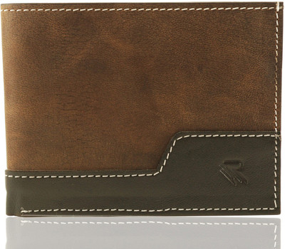 

The Rhino Men Brown Genuine Leather Wallet(6 Card Slots), Black;brown
