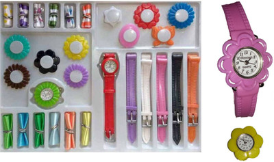 

Rage Enterprise Fancy Multi-color Changeable belt multi Dial Stylish Kids Watch - For Girls