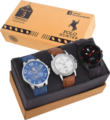 POLO HUNTER 513114 Combo Of 3 Elegant Watch - For Men