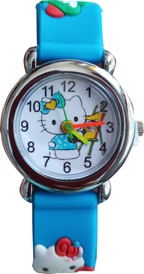 

SS Traders -Cute Blue Kitty Analog Steel Dial Watch - Good gifting Item Watch - For Boys & Girls