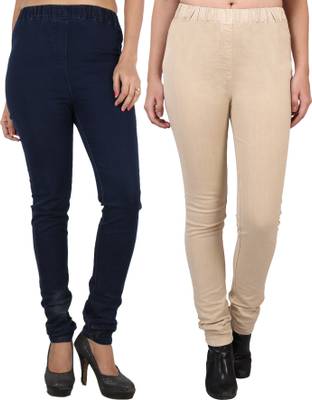 Danbro Slim Women's Beige, Dark Blue Jeans