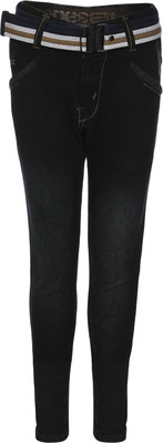 

AJ Dezines Slim Boys Black Jeans