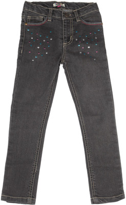 

People Slim Girls Black, Grey Jeans, Blue