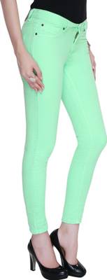 Bedazzle Regular Women's Green Jeans