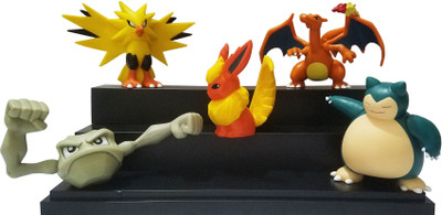 

Toy Mela 5 Pcs Pokemon Go Action Figure Set 5-7cms with Movable Parts - Charizard, Zapdos, Flareon, Snorlax, Geodude(Multicolor)