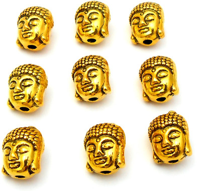 

JAZ Jaz's Golden Colour Sharp Dual Sided Tibetan Buddha Bead-10 beads for Bracelet Necklace Jewelry Making