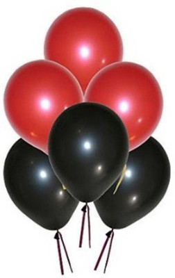 YNS Crafts Stock Solid CS-B-89 Balloon(Black, Red, Pack of 25)