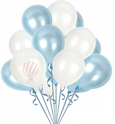 YNS Crafts Stock Solid YNC_Balloon_1198 Balloon(Blue, White, Pack of 50)