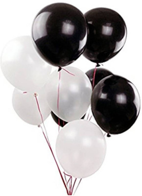

YNS Crafts Stock Solid CS-B-109 Balloon(White, Black, Pack of 25)