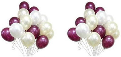 

YNS Crafts Stock Solid CS-B-158 Balloon(White, Purple, Pack of 25)