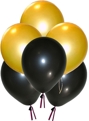 

YNS Crafts Stock Solid CS-B-189 Balloon(Gold, Black, Pack of 25)