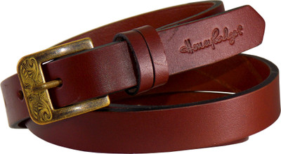 

Honey Badger Women Casual Brown Genuine Leather Belt, Burgandy