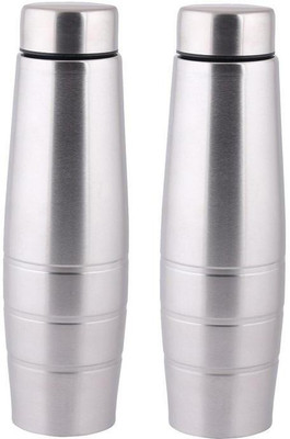 StyBuzz Fridge Bottle Combo 1000 ml Bottle(Pack of 2, Multicolor, Steel)