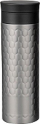GREEN AGRITECH Minura Metallic Vacuumized Tea/ Fruit Infuser Ss Sipper In Honeycomb Design 550 ml Flask(Pack of 1, Grey, Steel)