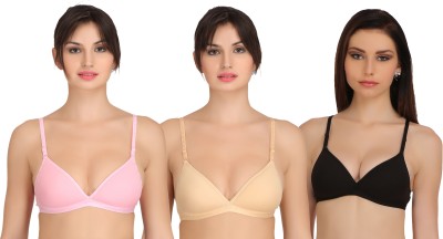 Selfcare New Collection Women T-Shirt Lightly Padded Bra(Pink, Black, Beige)